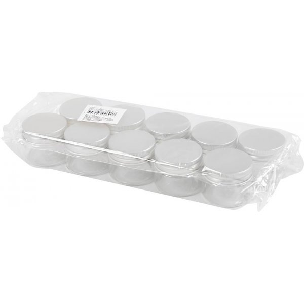 Pot en plastique avec couvercle - 35 ml - 10 pcs