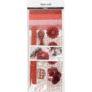 Set créatif - découpage papier - rouge - crème Set créatif - découpage papier - rouge - crème