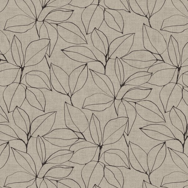 Toile cire PVC Feuilles - Lin