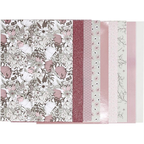 Papier design Vivi Gade en blocs - beige/rose - 24 feuilles