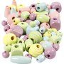 Perles en bois - couleurs vives - 400 ml