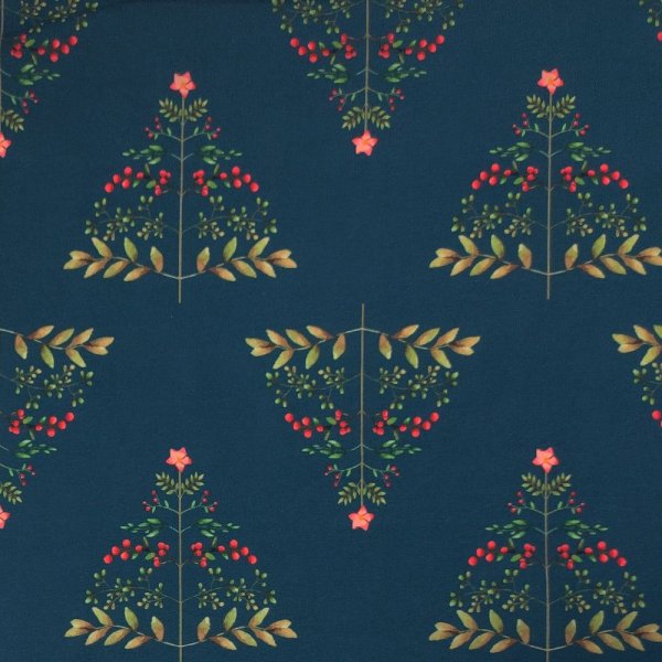 Tricot  motifs 145 cm - Courgette - Bleu