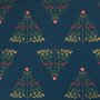 Tricot  motifs 145 cm - Courgette - Bleu