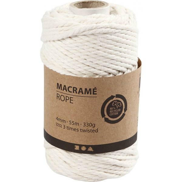 Fil macramé - blanc cassé - Ø4 mm - 55 m Fil macramé - blanc cassé - Ø4 mm - 55 m