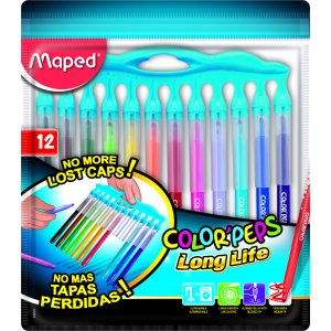 Coffret feutres - Maped - Color'Peps "Longue durée" 12 feutres lavables avec capuchons innovants Coffret feutres - Maped - Color'Peps "Longue durée" 12 feutres lavables avec capuchons innovants