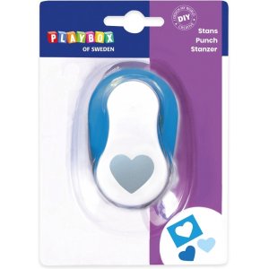 Punch coeur 2,5 cm - Bleu/blanc Punch coeur 2,5 cm - Bleu/blanc