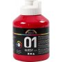 Peinture scolaire - Acrylique - rouge primaire - brillante - 500 ml