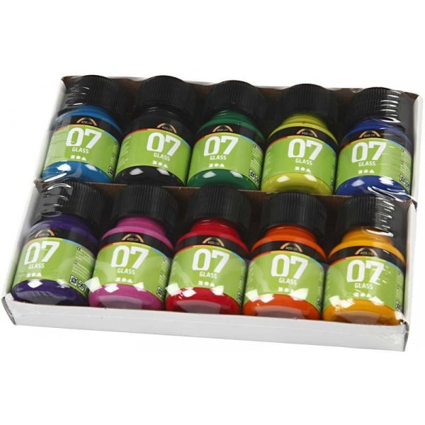 Verre A-Color - couleurs mlanges - 10 x 30 ml