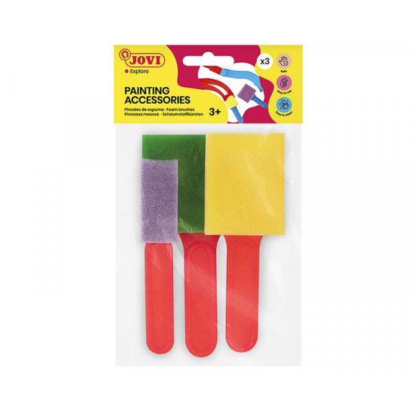 La brosse en mousse - Jovi - 3 brosses larges et plates en mousse