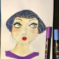Image client Bloc de carte postale aquarelle