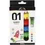 Peinture scolaire - Acrylique - couleurs standards - brillante - 6 x 20 ml