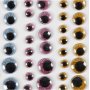 Yeux roulants - bleu clair - or - rouge clair - 54 pcs