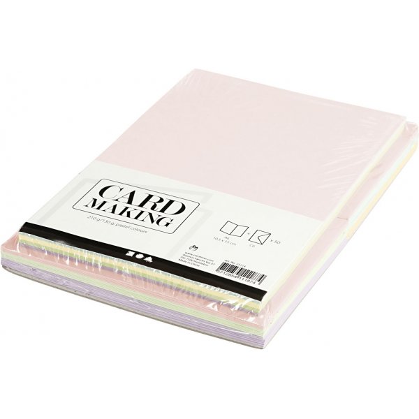 Cartes et enveloppes - couleurs pastel 11,5 x 16,5 cm - 50 sets Cartes et enveloppes - couleurs pastel 11,5 x 16,5 cm - 50 sets