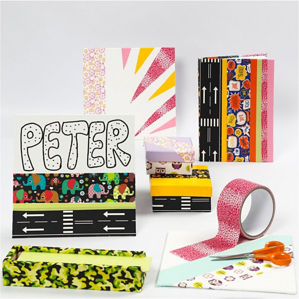 Ruban adhésif - motif - couleurs mélangées - 12 x 5 m Ruban adhésif - motif - couleurs mélangées - 12 x 5 m