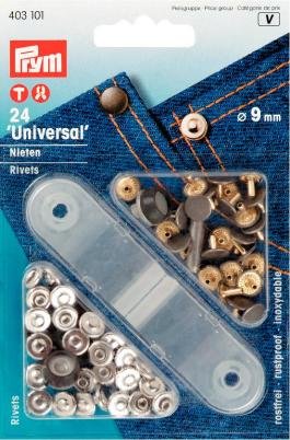 Rivets en laiton couleur argent/dor 9 mm 24 pcs