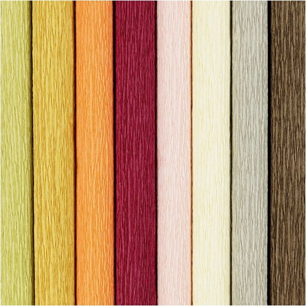 Papier crpon - couleurs ternes - 8 feuilles