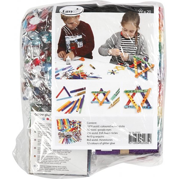 Paillettes et bâtons en bois - couleurs mélangées Paillettes et bâtons en bois - couleurs mélangées