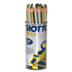 Crayons de couleur Giotto Mega Or/Argent - paquet de 24 Crayons de couleur Giotto Mega Or/Argent - paquet de 24