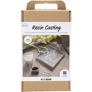 Kit DIY Moulage en résine, Plateau carré avec terrazzo Kit DIY Moulage en résine, Plateau carré avec terrazzo
