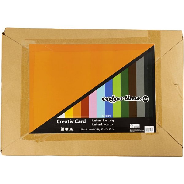Carton cratif - couleurs mlanges - A2 - 120 pcs