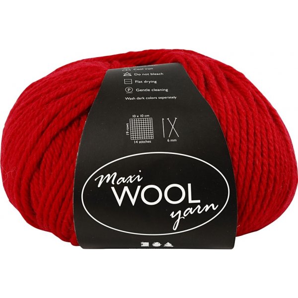 Fil de laine - rouge - 100 g