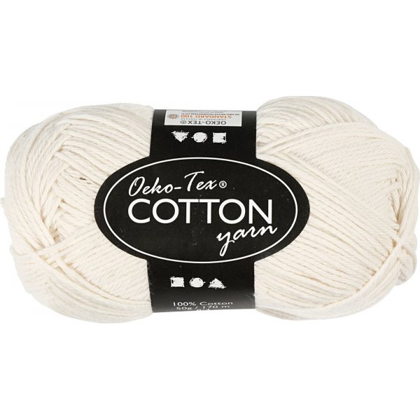 Fil de coton - blanc cass - no. 8/4 - 50g