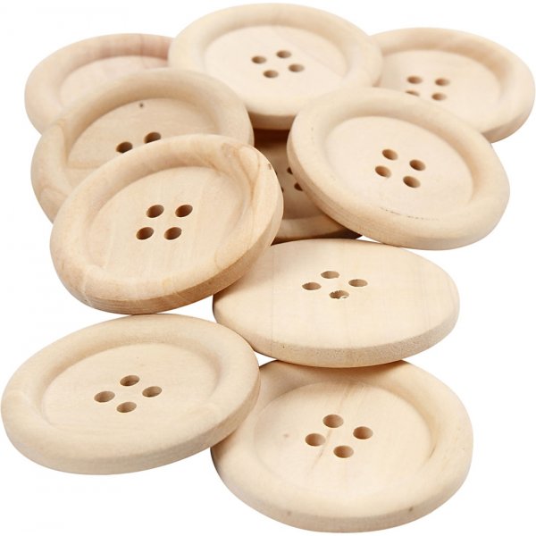 Boutons en bois Ø35 - 10 pcs Boutons en bois Ø35 - 10 pcs