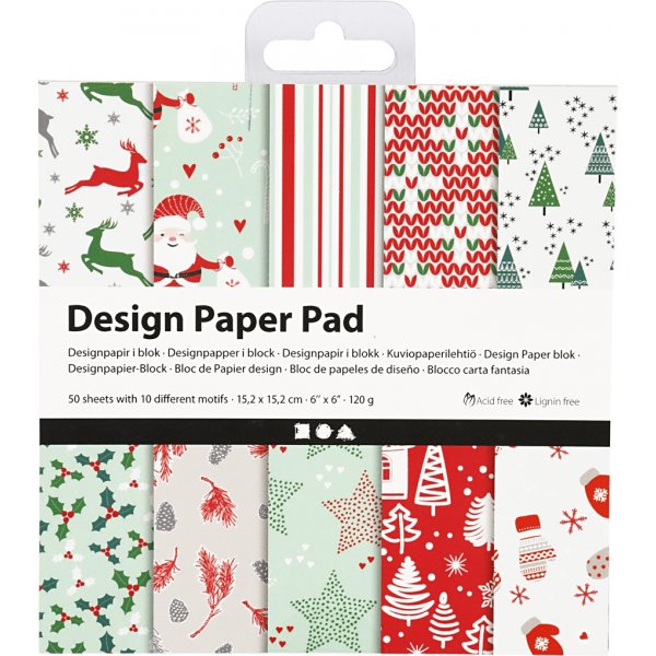 Papier design - rouge/vert - 50 feuilles