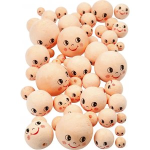 Têtes - ivoire - Ø12+18+22+30+40 mm - 100 pcs Têtes - ivoire - Ø12+18+22+30+40 mm - 100 pcs
