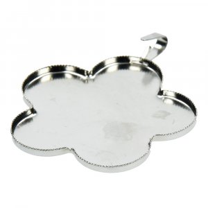 Pendentif fleur pour mosaïque ø 47 mm - argenté avec boucle Pendentif fleur pour mosaïque ø 47 mm - argenté avec boucle