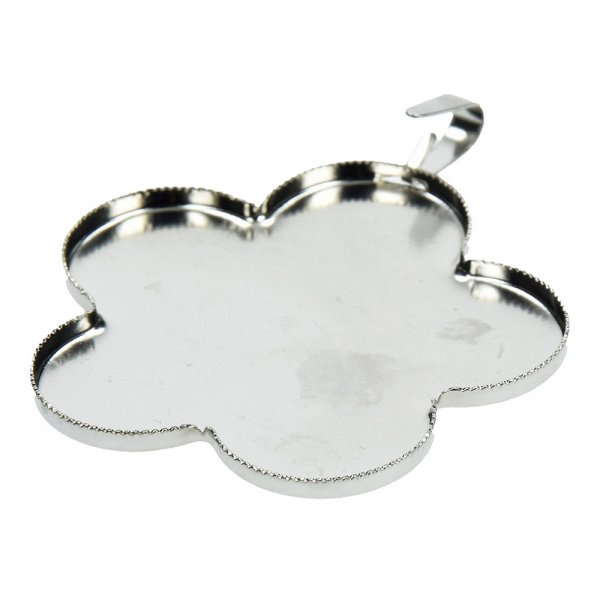 Pendentif fleur pour mosaque  47 mm - argent avec boucle
