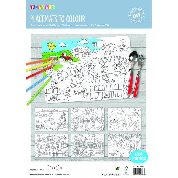 Sets de table � colorier - 24 pcs