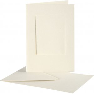 Carte passe-partout avec enveloppe - blanc cassé - rectangulaire - 10 sets Carte passe-partout avec enveloppe - blanc cassé - rectangulaire - 10 sets