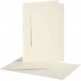 Carte passe-partout avec enveloppe - blanc cass - rectangulaire - 10 sets