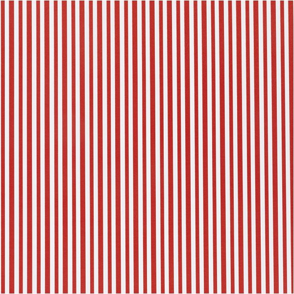 Papier cadeau - rouge/blanc - Rayures - 5 m