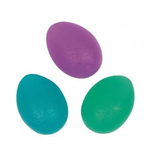 Lot de 3 balles anti-stress en forme d'?uf de 6 cm Lot de 3 balles anti-stress en forme d'?uf de 6 cm