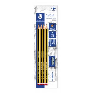 Set de crayons Noris avec crayons, taille-crayon et gomme - 4 crayons Set de crayons Noris avec crayons, taille-crayon et gomme - 4 crayons
