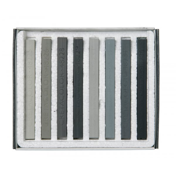 Crayons pastel Cretacolor niveaux de gris - 8 crayons