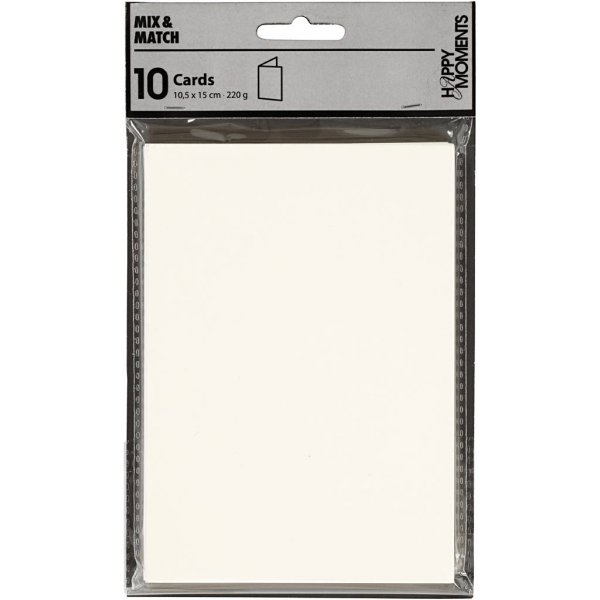 Carte - blanc cass - 10,5 x 15 cm - 10 pcs