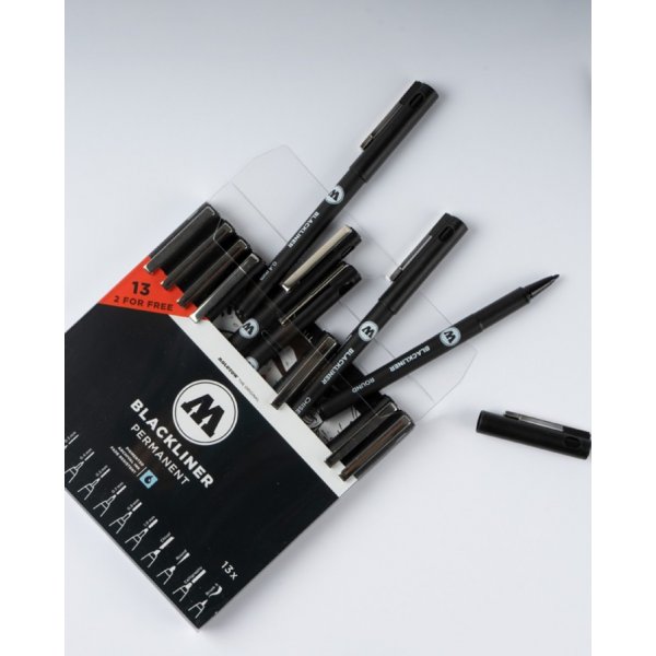 Fineliner - Molotow - NEW Basic blackliner - ensemble complet - 13 pcs