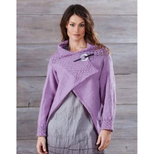 Patron tricot - Cardigan avec large col en dentelle Patron tricot - Cardigan avec large col en dentelle