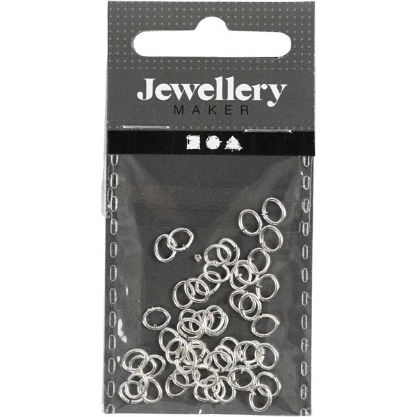 Anneaux ovales - plaqu argent - 50 pcs