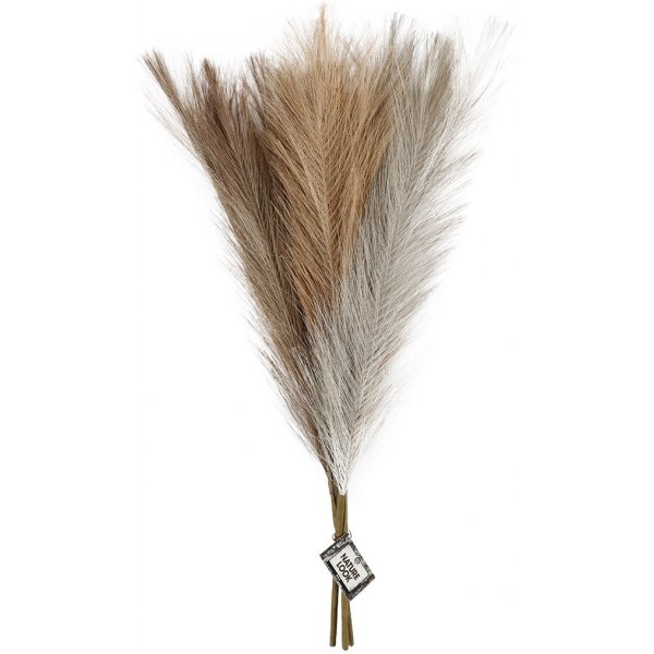 Herbe de la pampa - ivoire - marron clair - gris clair - 3 pcs