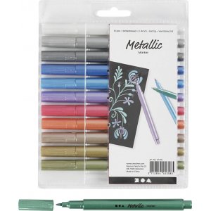Marqueur métallique - couleurs métalliques - 12 pcs Marqueur métallique - couleurs métalliques - 12 pcs