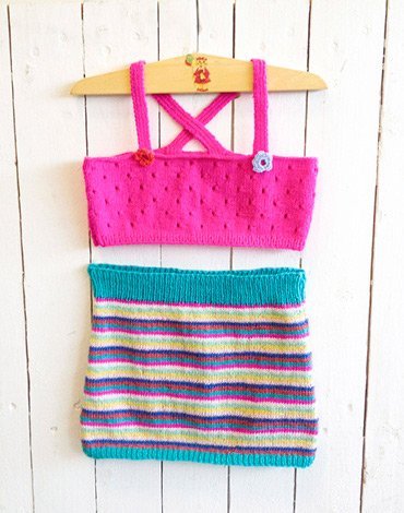 Patron tricot - Ensemble enfant - cardigan, jupe & bonnet