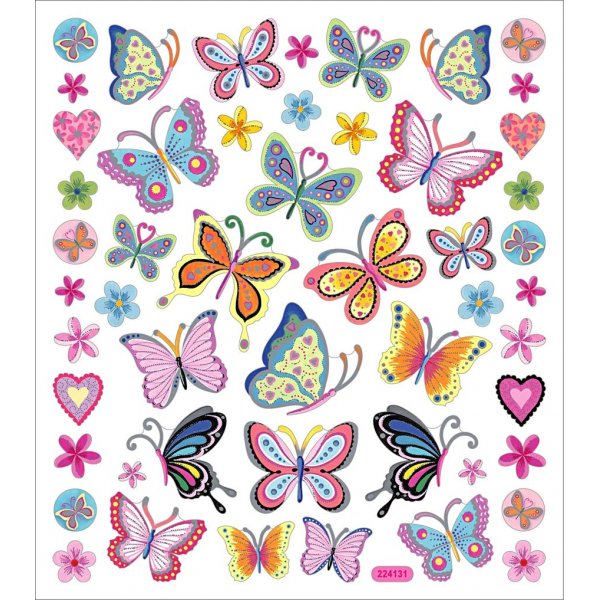 Autocollants - papillons colors