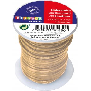 Cordon en cuir naturel - 22,5 mx 2 mm Cordon en cuir naturel - 22,5 mx 2 mm