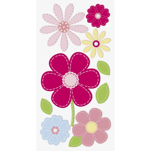 Mlange d\\\'autocollants - Fleurs - rouge/rose
