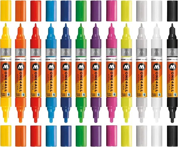 Marqueurs acryliques One4All Twin 1,5 + 4 mm Marqueurs acryliques One4All Twin 1,5 + 4 mm