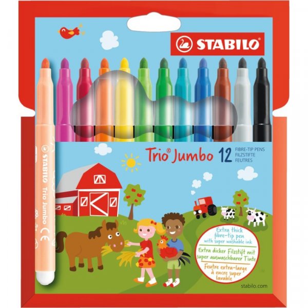 Crayons de couleur Trio Jumbo - paquet de 12